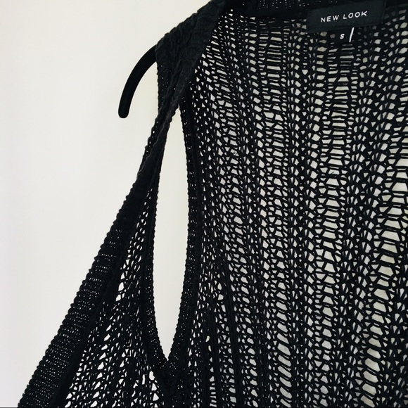 NEW LOOK  Longline Knitted Black Festival Vest - Picture 6 of 8